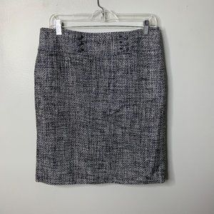 Ann Taylor Black Gray Tweed Straight SKirt